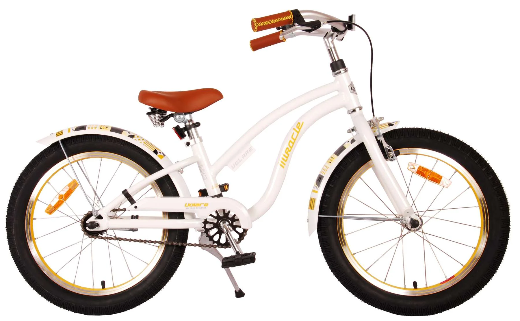 Volare - Children's Bicycle 18" - Miracle Cruiser White (21888) - Gratis frakt v:4068017