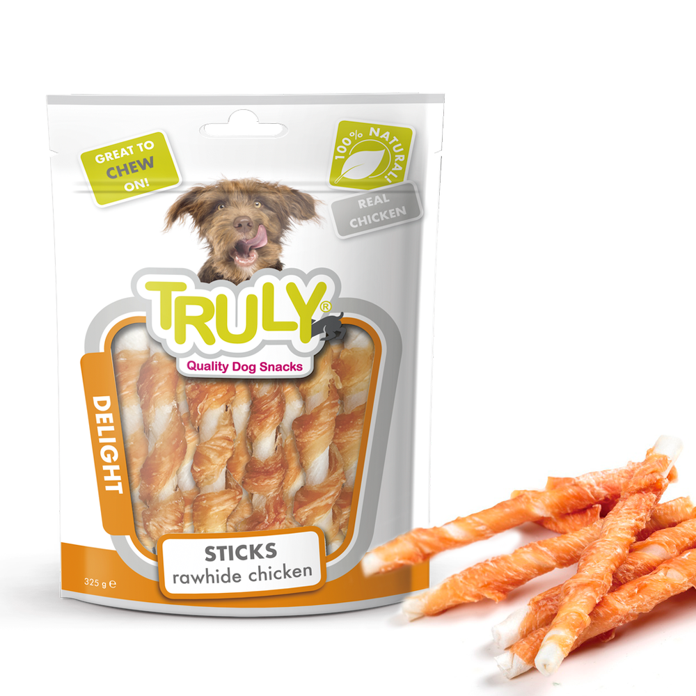 Truly - Chicken Jerky Rawhide Twisted - 325g v:2785118