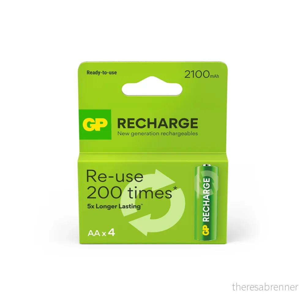 GP – Recharge Rechargeable Battery, Size AA, 2100 mAh, 4-pack v:1632436 GP – Recharge Rechargeable Battery, Size AA, 2100 mAh, 4-pack v:1632436