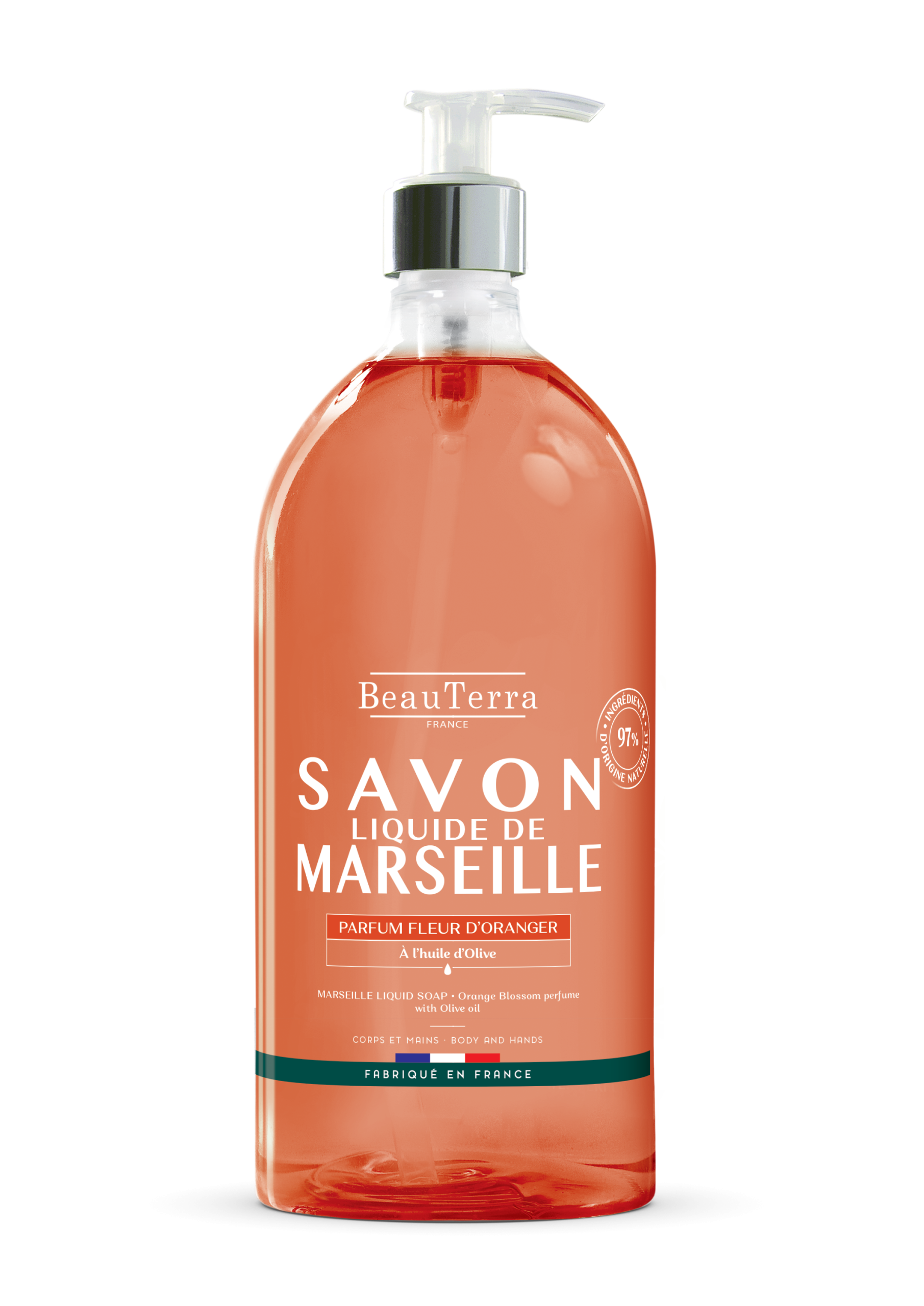 BeauTerra - Marseille Liquid Soap - Orange Blossom - 1L v:9069266
