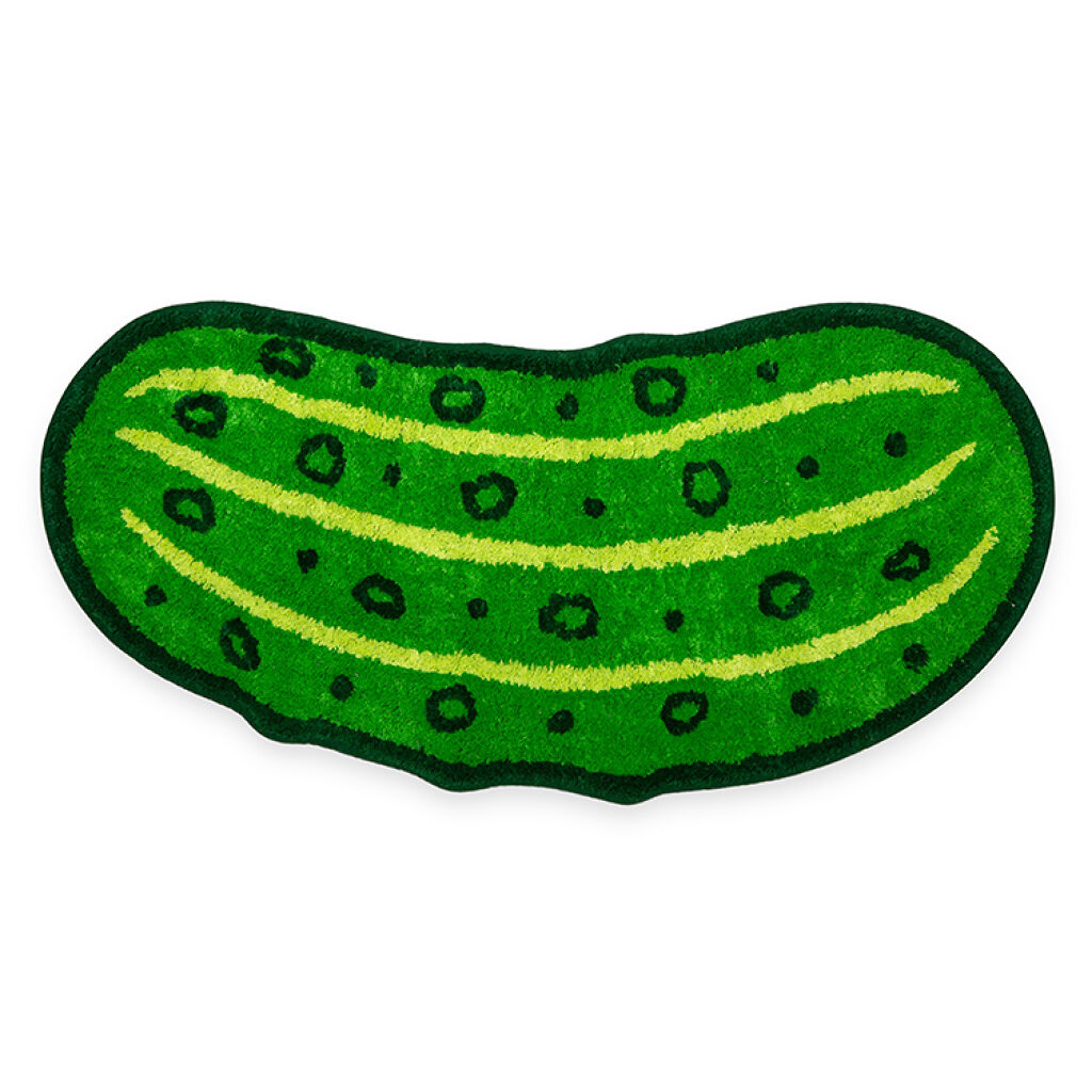Kikkerland – Pickle Bath Rug – Green – 17" x 34" x 0.25" v:1591936