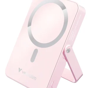 Verbatim – Charge 'n' Go Magnetic Wireless Power Bank with stand – 10000 mAh – Glass Pink v:6496745
