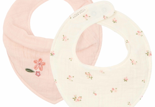 Little Dutch - Bandana Bib Muslin Set - Fairy Blossom & Blossom - White v:1835985
