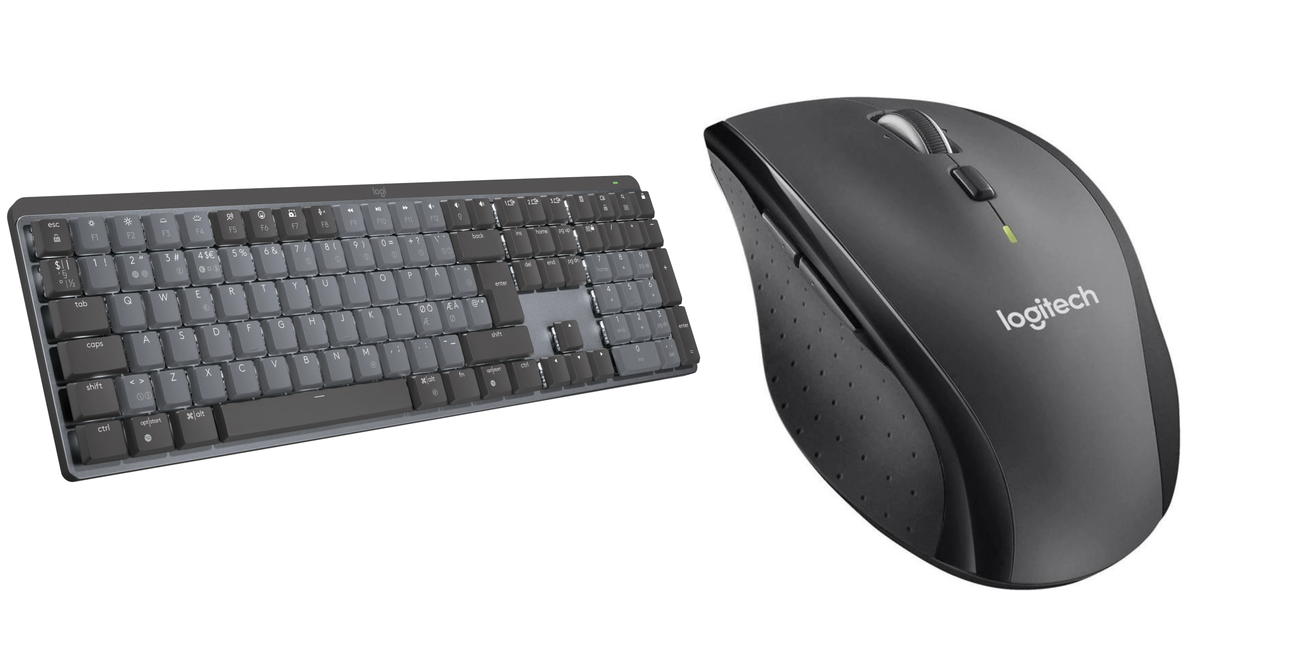 Logitech - MX Mechanical Wireless Illuminated Keyboard - Nordic - Tactile Switch & M705 wireless mouse - Bundle - Gratis frakt v:5060685