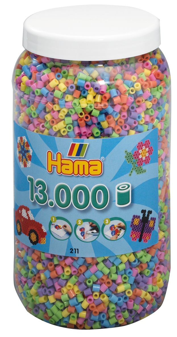 HAMA Beads - Midi - Pastel Mix, 13.000 pcs (211-50) v:7525908
