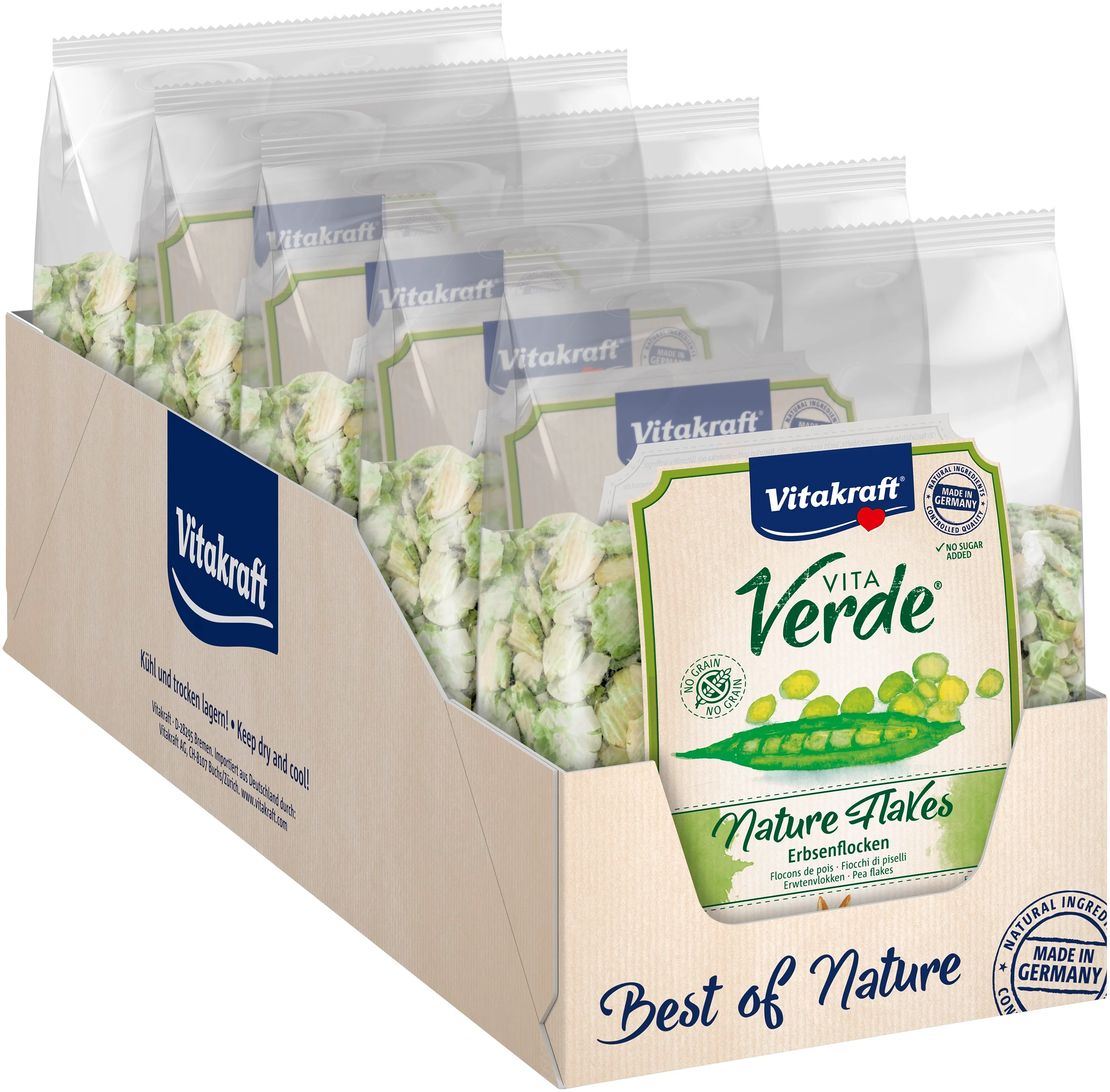 Vitakraft - 6 x Vita Verde Nature Flakes pea for rodents 500g v:2341150