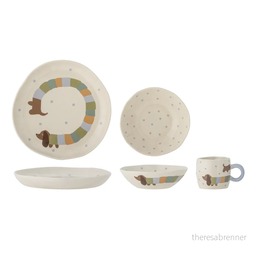 Bloomingville MINI – Charlie Tableware Set – Blue – Stoneware v:6147218
