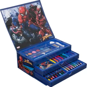 Coloring Case – SPIDERMAN – set 52pcs in paper toolbox with handle v:7401161
