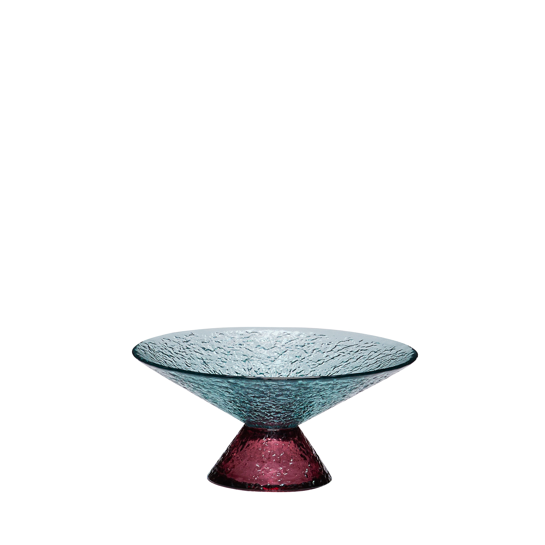 Hübsch - Bonbon Glass Bowl - Blue/Red - Medium ø15xh7cm v:7682047