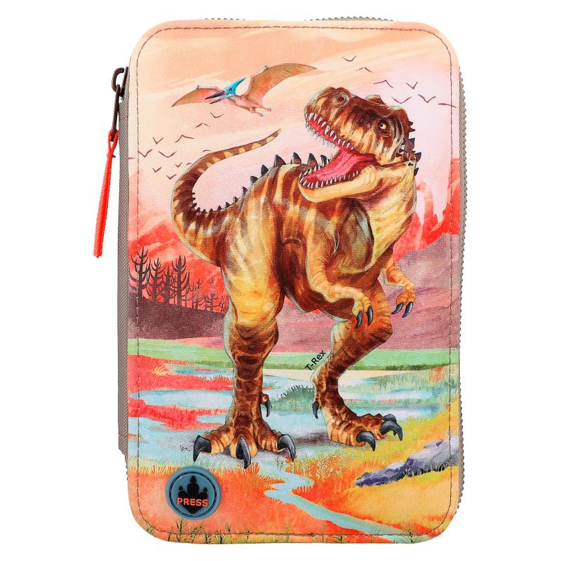 Dino World Triple Pencil Case LED Khaki Brown (412381) v:1685471 Dino World Triple Pencil Case LED Khaki Brown (412381) v:1685471