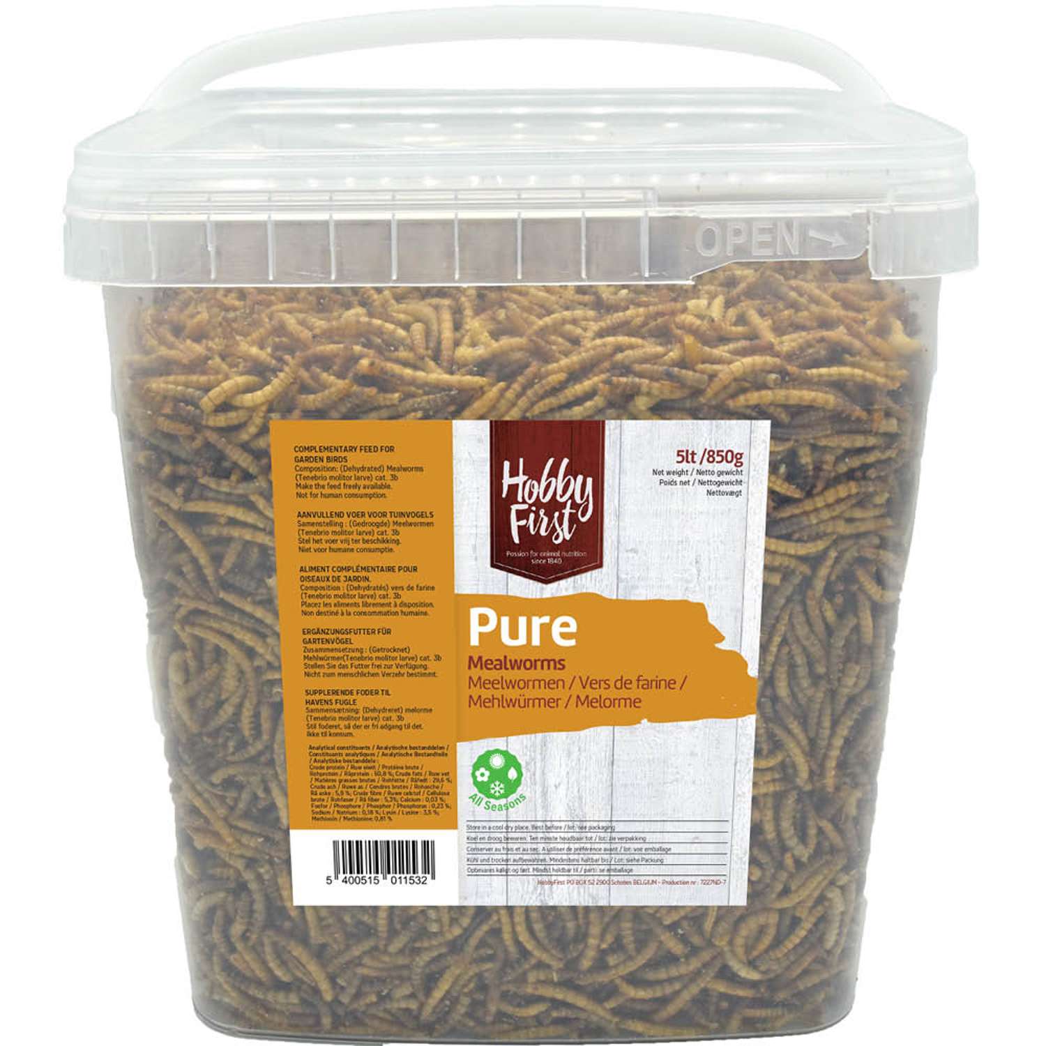 Hobby First - Pure Mealworms - 850g v:1842028