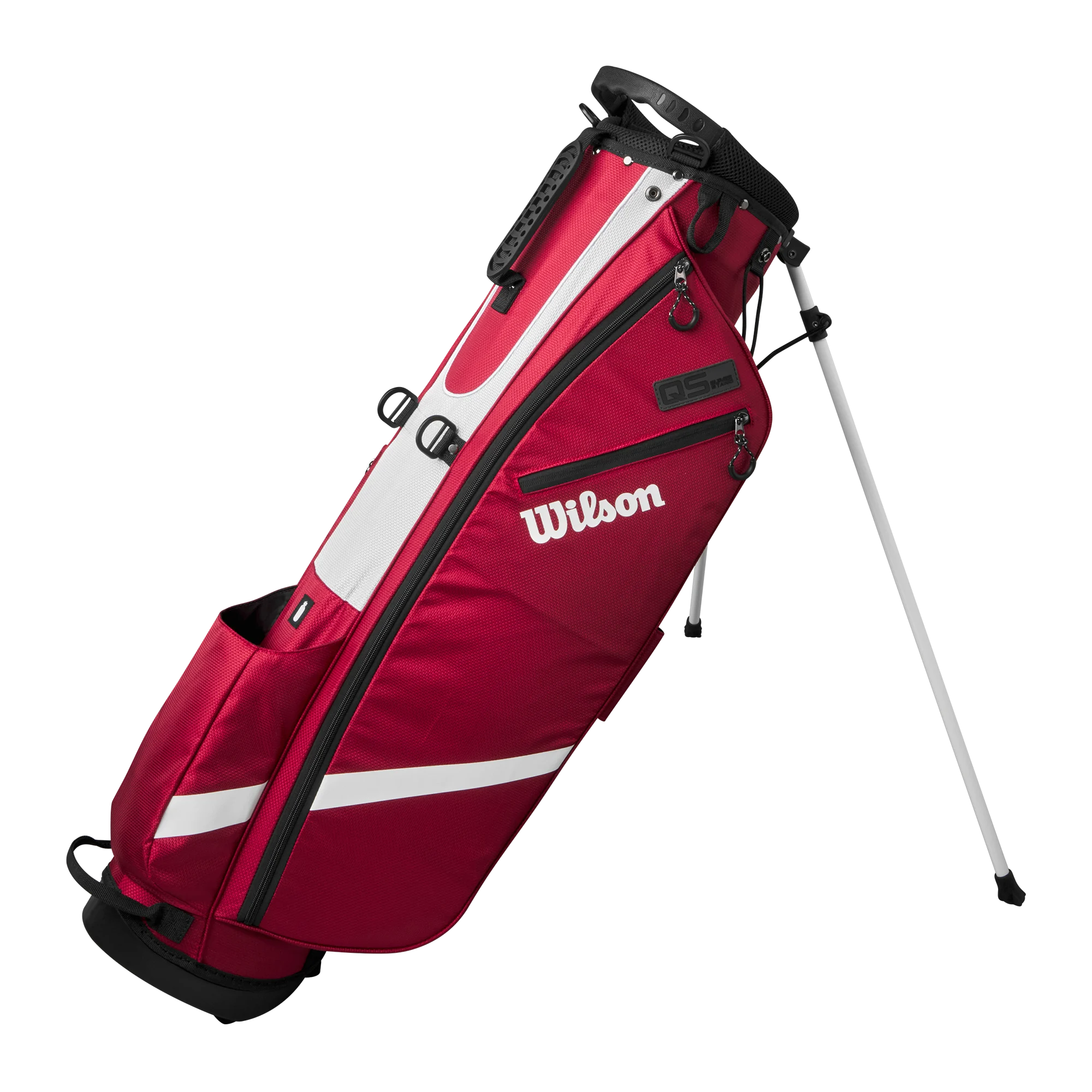 Wilson – QS Golf Standbag – Lichtgewicht en Praktische Draagtas voor Golf – Red/White/Black – Gratis frakt v:4509346 Wilson – QS Golf Standbag – Lichtgewicht en Praktische Draagtas voor Golf – Red/White/Black – Gratis frakt v:4509346