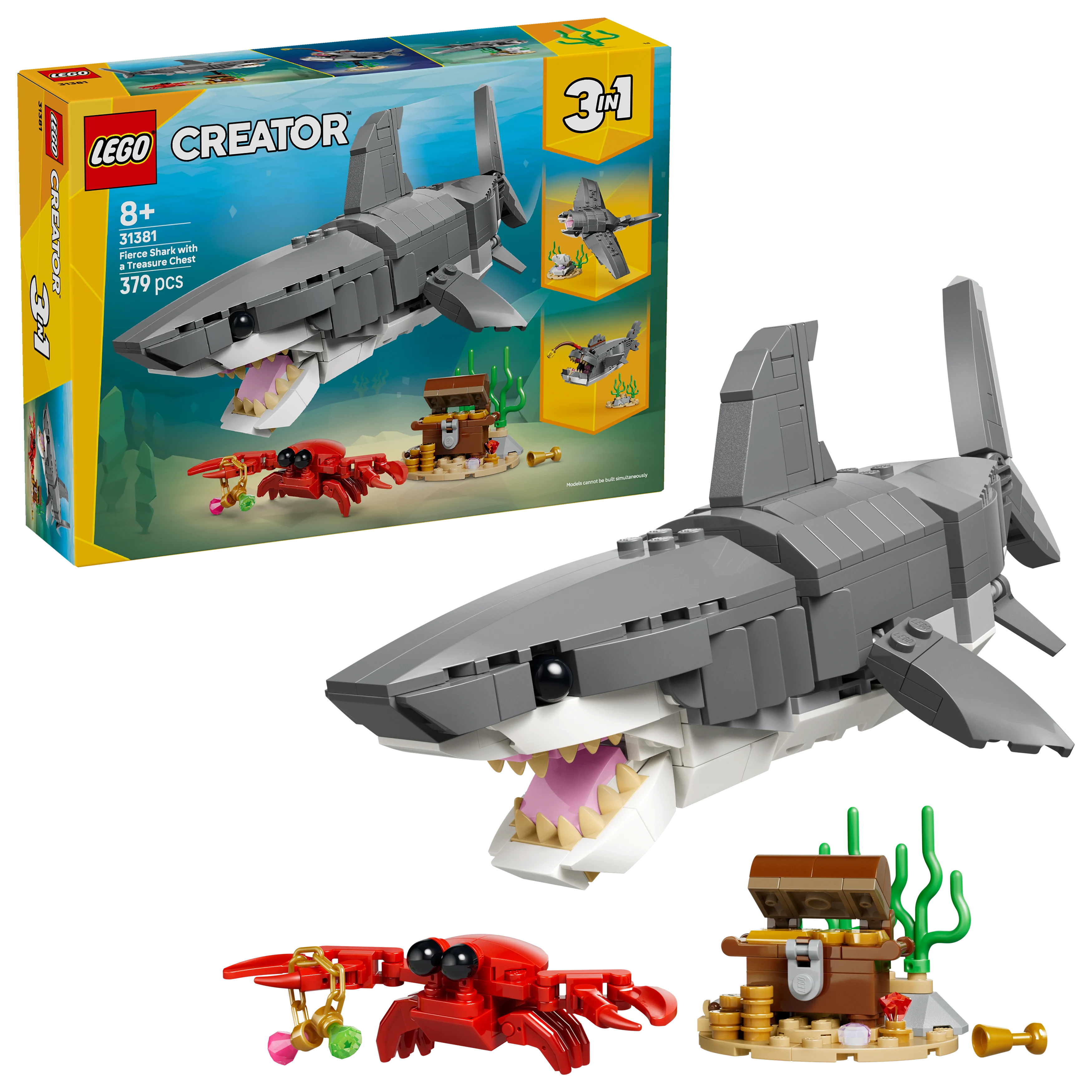 LEGO - LEGO Creator - Blodtørstig hai med skattkiste (31381) v:8972200