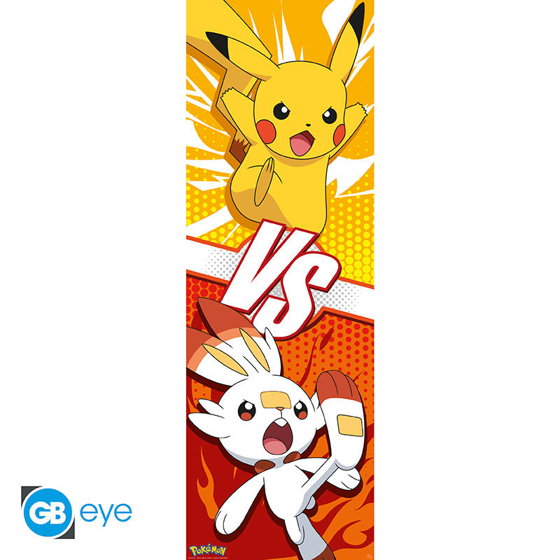Pokemon Door Poster - Pikachu and Scorbunny - 53x158 cm v:1259866