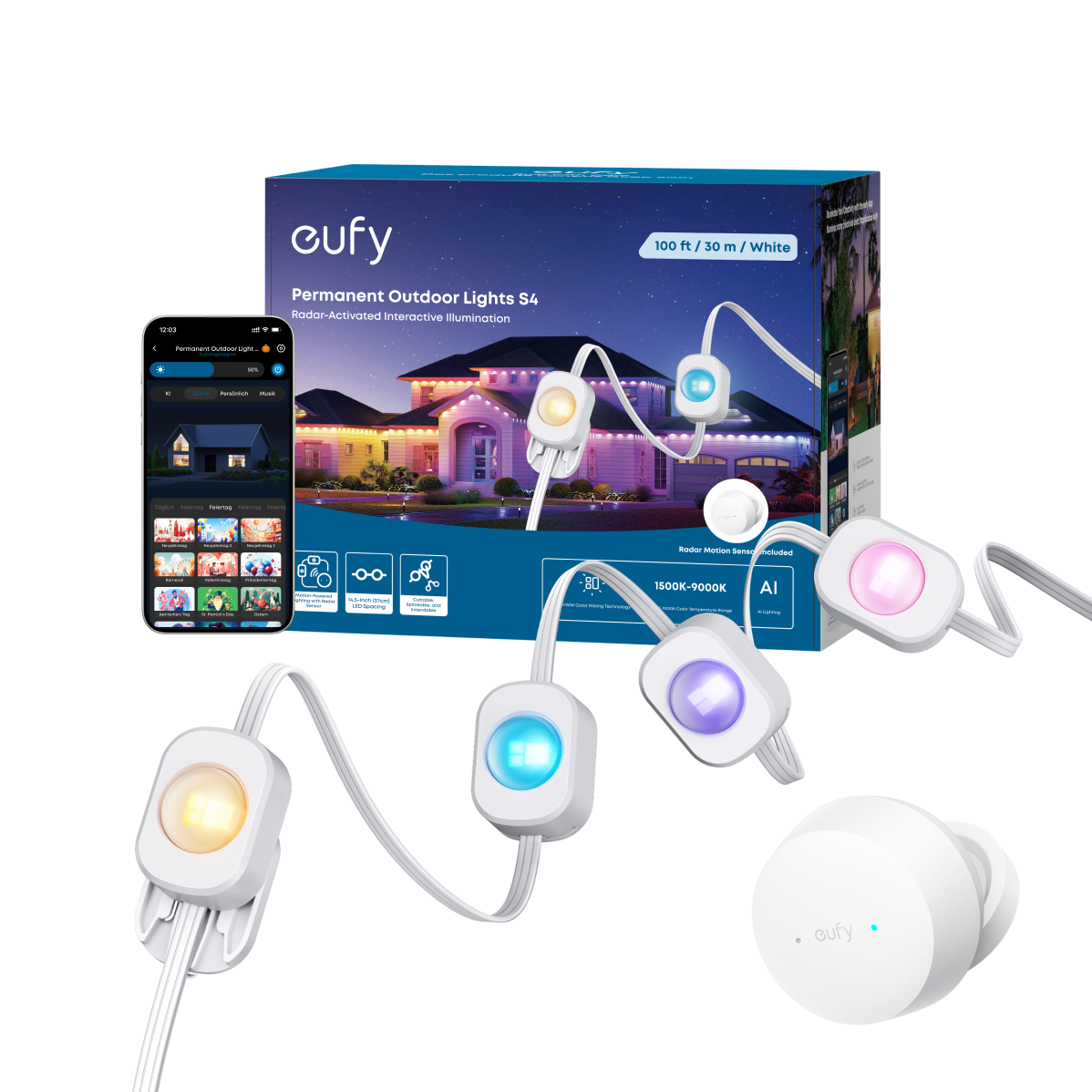 eufy – Utendørs Light-strip S4, 30m LED, RGB+Hvitt, Radar, Matter Kompatibel – Gratis frakt v:2340925 eufy – Utendørs Light-strip S4, 30m LED, RGB+Hvitt, Radar, Matter Kompatibel – Gratis frakt v:2340925