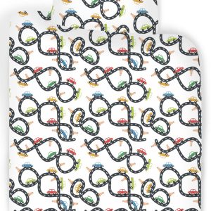 Bed Linen – Junior Size 100 x 140 cm – Car Race (1000431) v:5104231