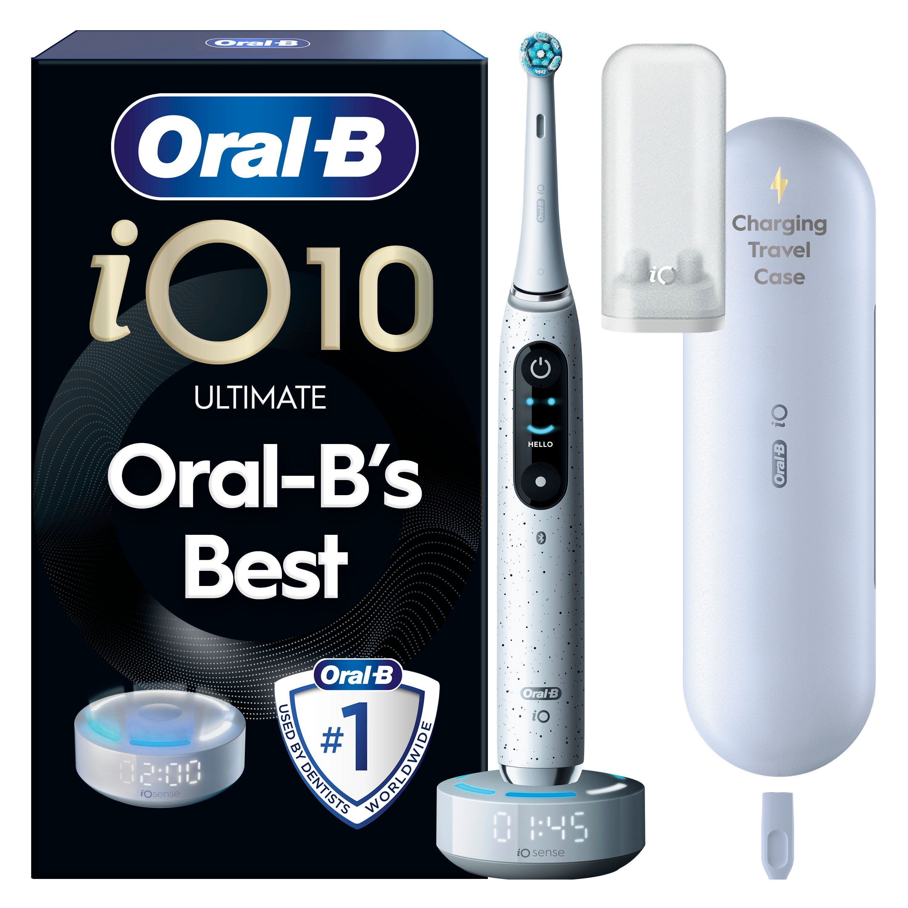 Oral B - Oral-B iO10 Elektrisk Tannbørste - Hvit - 1 Børstehode, Reiseetui med Lader - Gratis frakt v:3220609