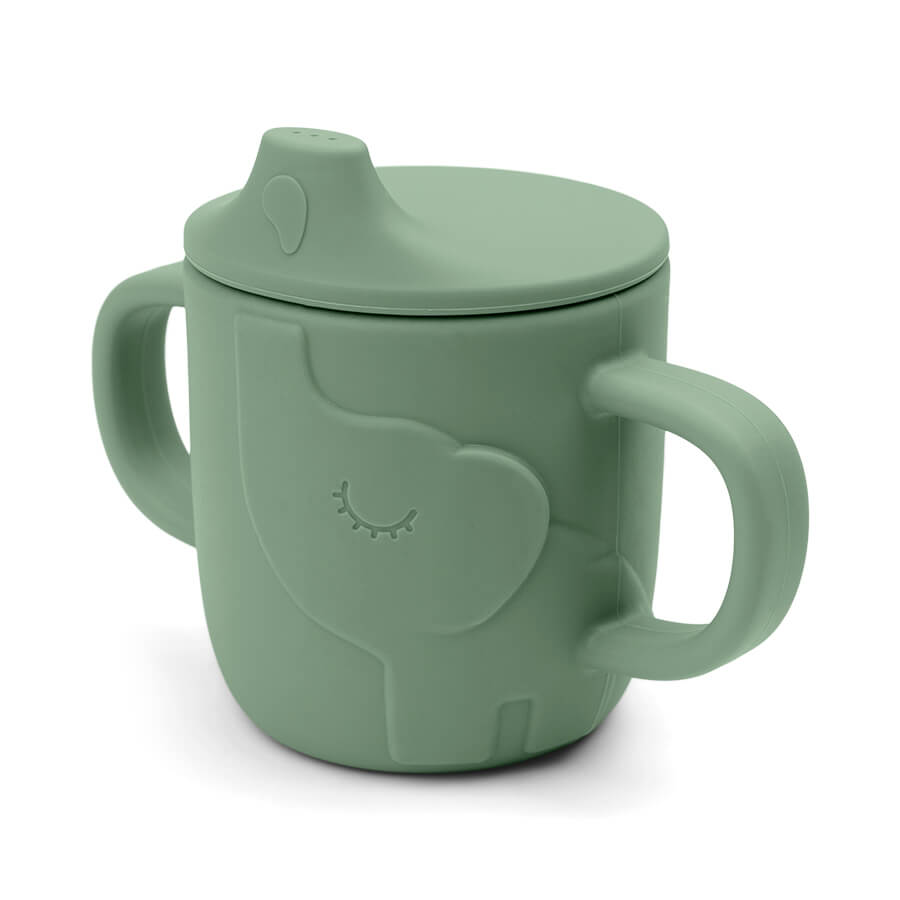 Done by Deer - Peekaboo spout cup Elphee - Green - Ø6,5 x H 9 cm v:4783856