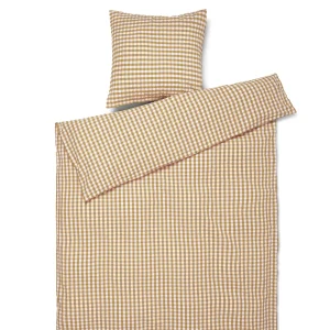 Juna – Bæk&Bølge Sengetøy – Caramel/Off-White – 140×220 cm – Gratis frakt v:7261357
