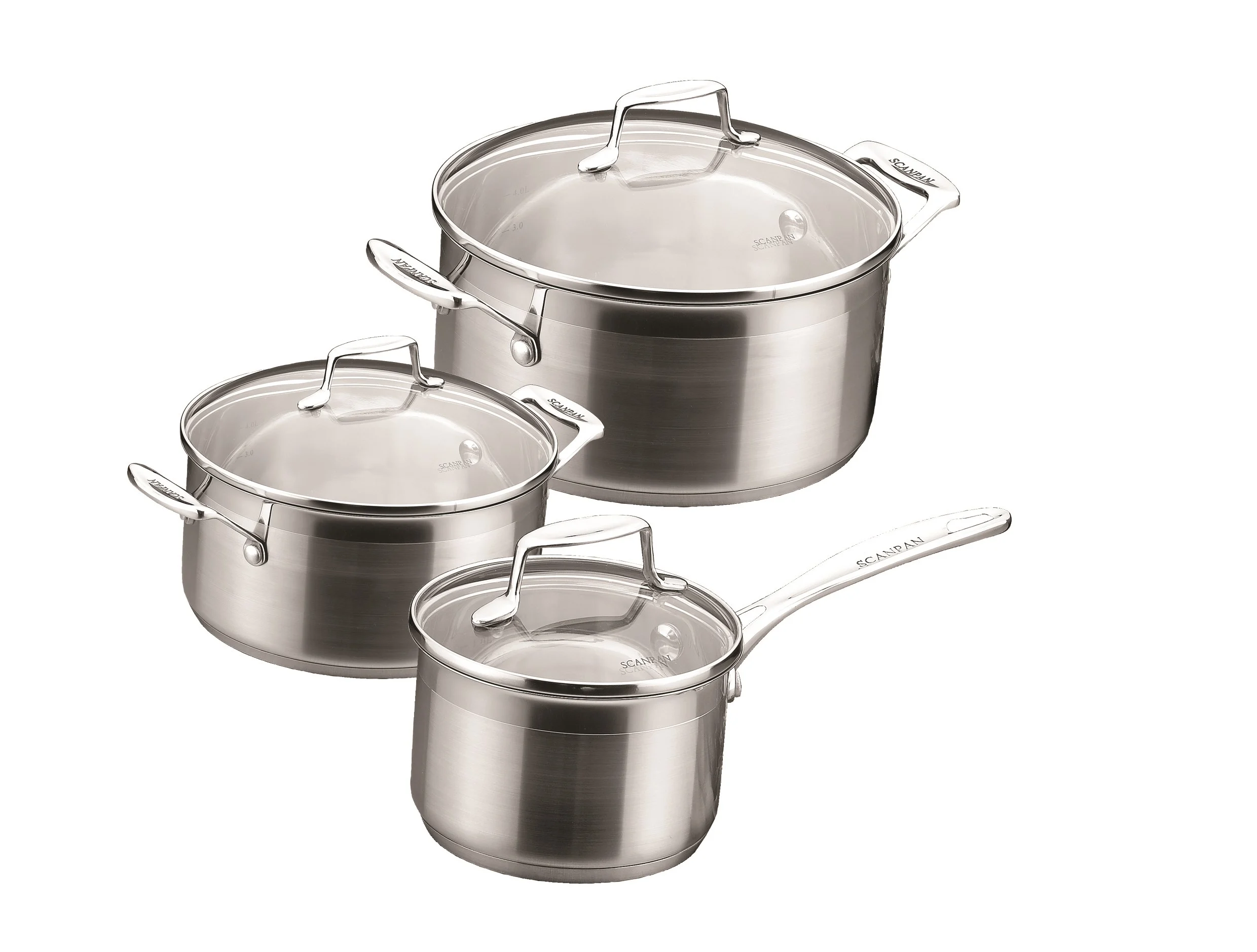 Scanpan - Impact Grytesett - Induksjon - Sett med 3 - 1,8 L / 2,5 L / 3,2 L - Gratis frakt v:4797936