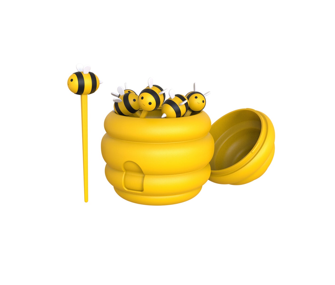 Winkee - Food Sticks with Container - Bee Food Pick Set & Bee Hive Container v:4584341