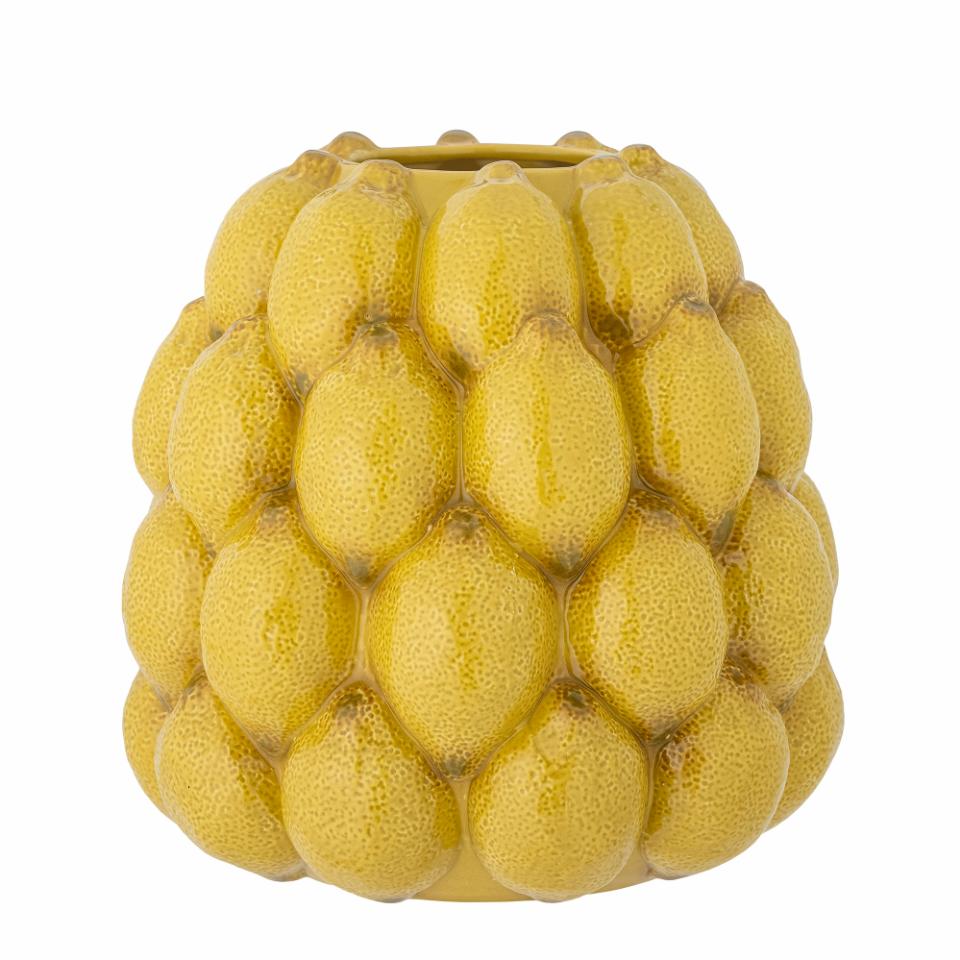 Creative Collection - Limone Vase H22 cm - Gult Stentøy - Gratis frakt v:9347065