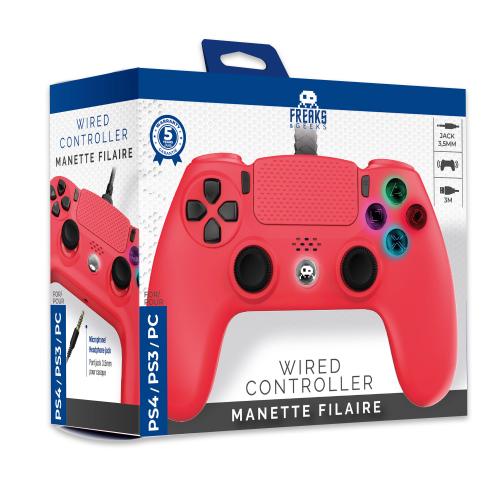 Freaks And Geeks – Wired Controller for PS4 with 3M Cable – Red v:8579627 Freaks And Geeks – Wired Controller for PS4 with 3M Cable – Red v:8579627