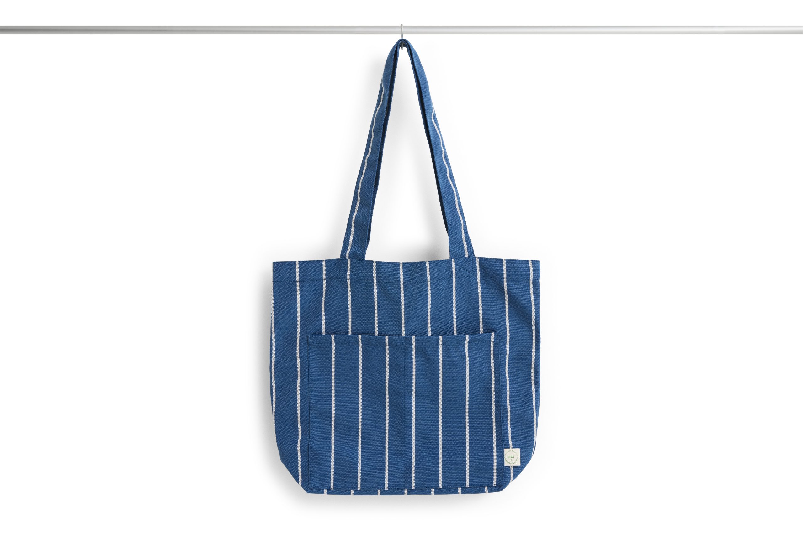 HAY - Outdoor Market Tote Bag - Medium - Blå med Beige Stripe - Blue & Beige v:2197730