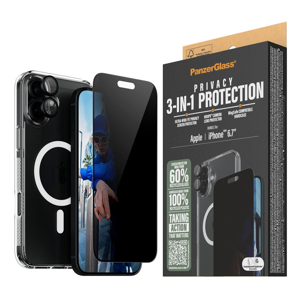 PanzerGlass – iPhone 16 Plus 3-in-1 Privacy Protect Bundle v:2259269 PanzerGlass – iPhone 16 Plus 3-in-1 Privacy Protect Bundle v:2259269