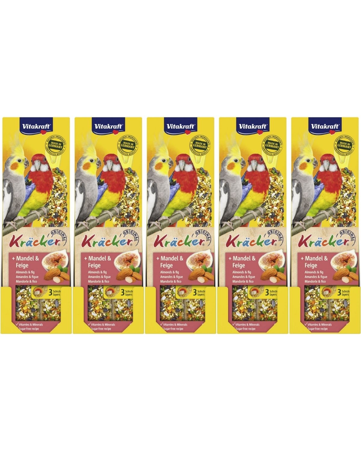 Vitakraft - Bird treats - 5 x Kräcker almond and fig, for parakeets (bundle) v:1927959
