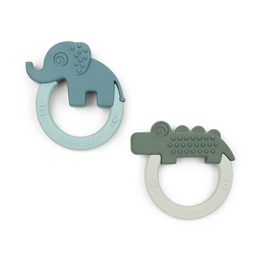 Done by Deer – Teether 2-pack Deer friends Green/Blue (4019102) v:1282891 Done by Deer – Teether 2-pack Deer friends Green/Blue (4019102) v:1282891