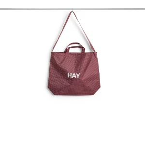 HAY – Grid Crossover Bag – Medium – Burgunder – Burgundy – Gratis frakt v:9982881