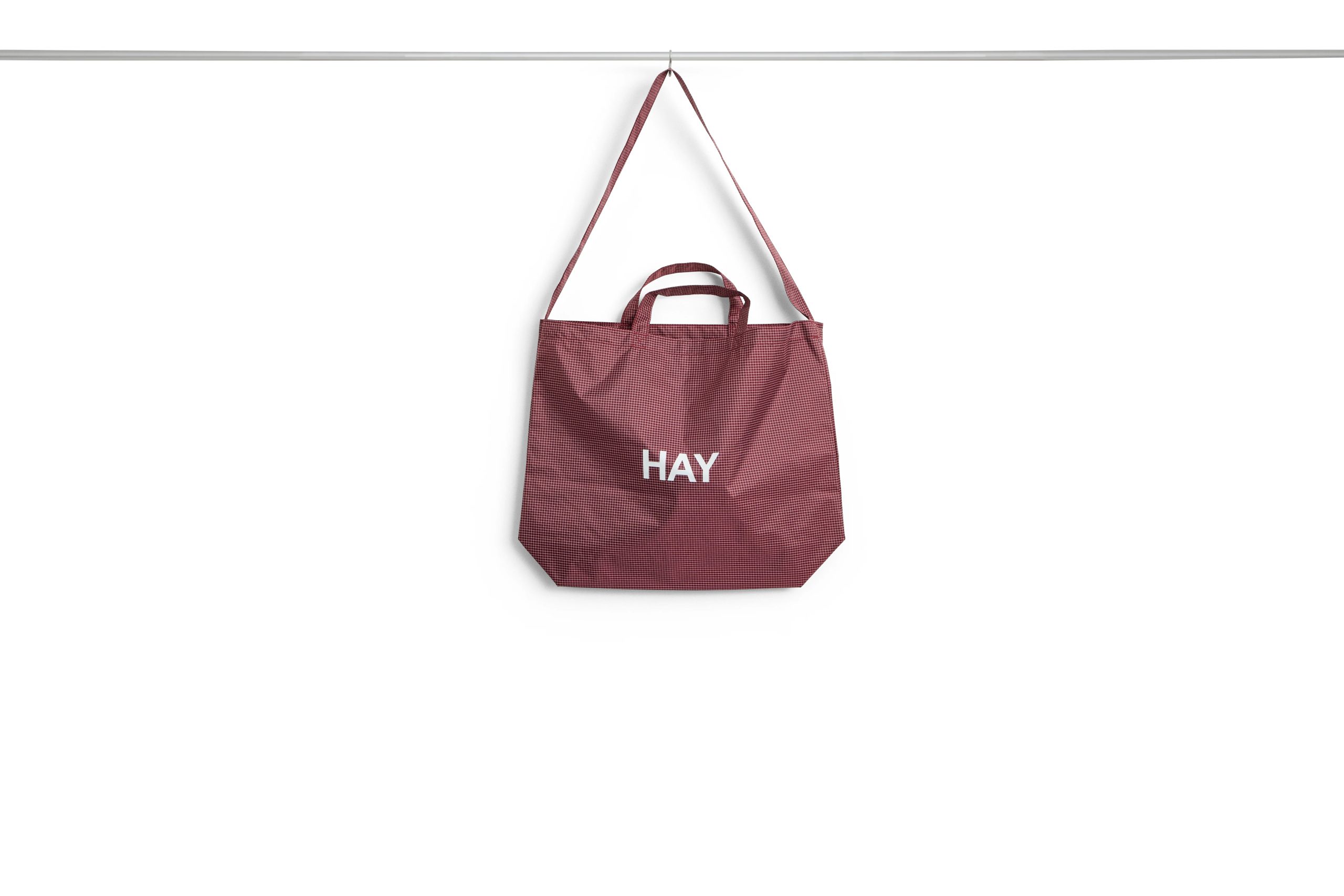 HAY - Grid Crossover Bag - Medium - Burgunder - Burgundy - Gratis frakt v:9982881