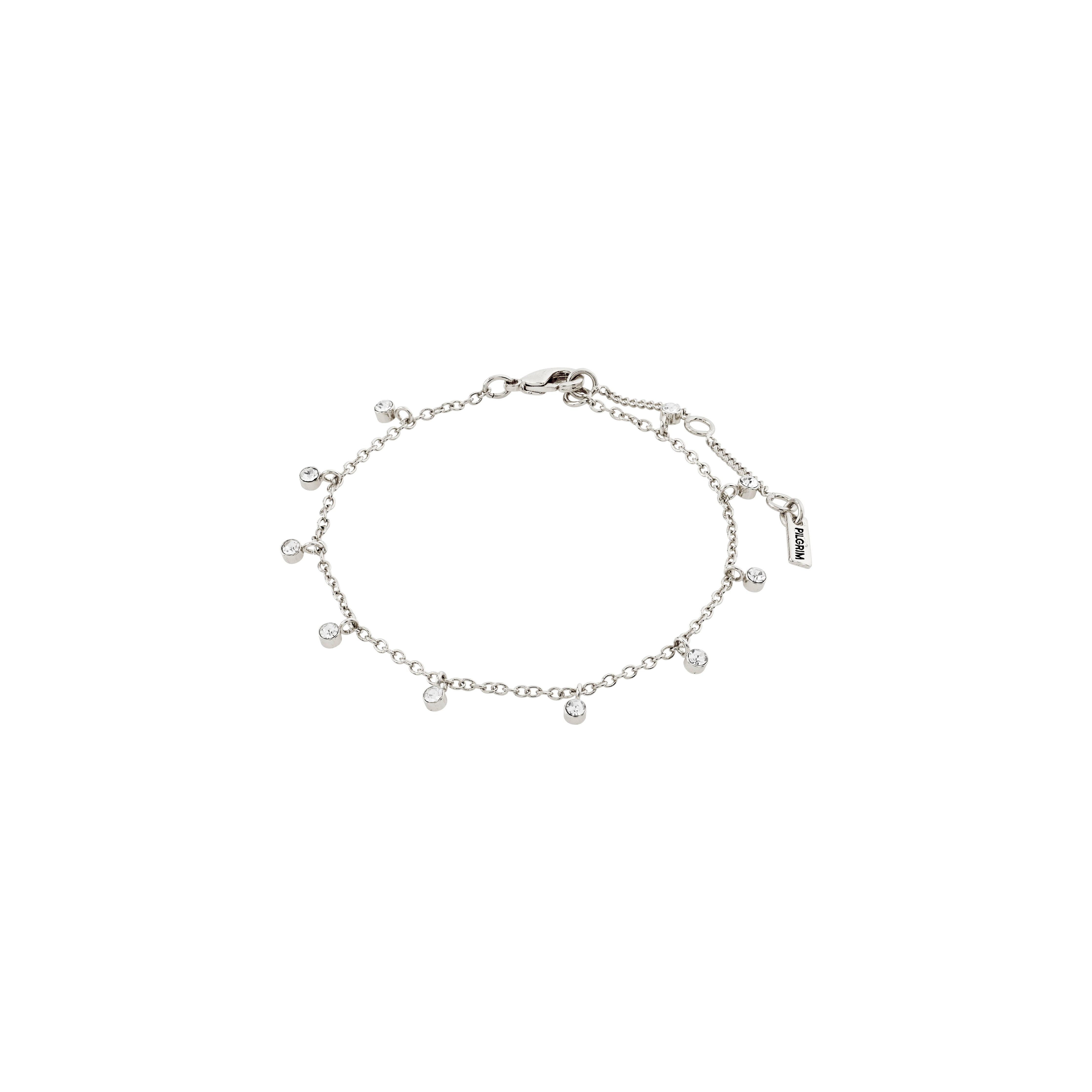 PILGRIM - MAJA Crystal Multi Drops Bracelet - Silver Plated - 16 cm + 3 cm Extension v:1711807
