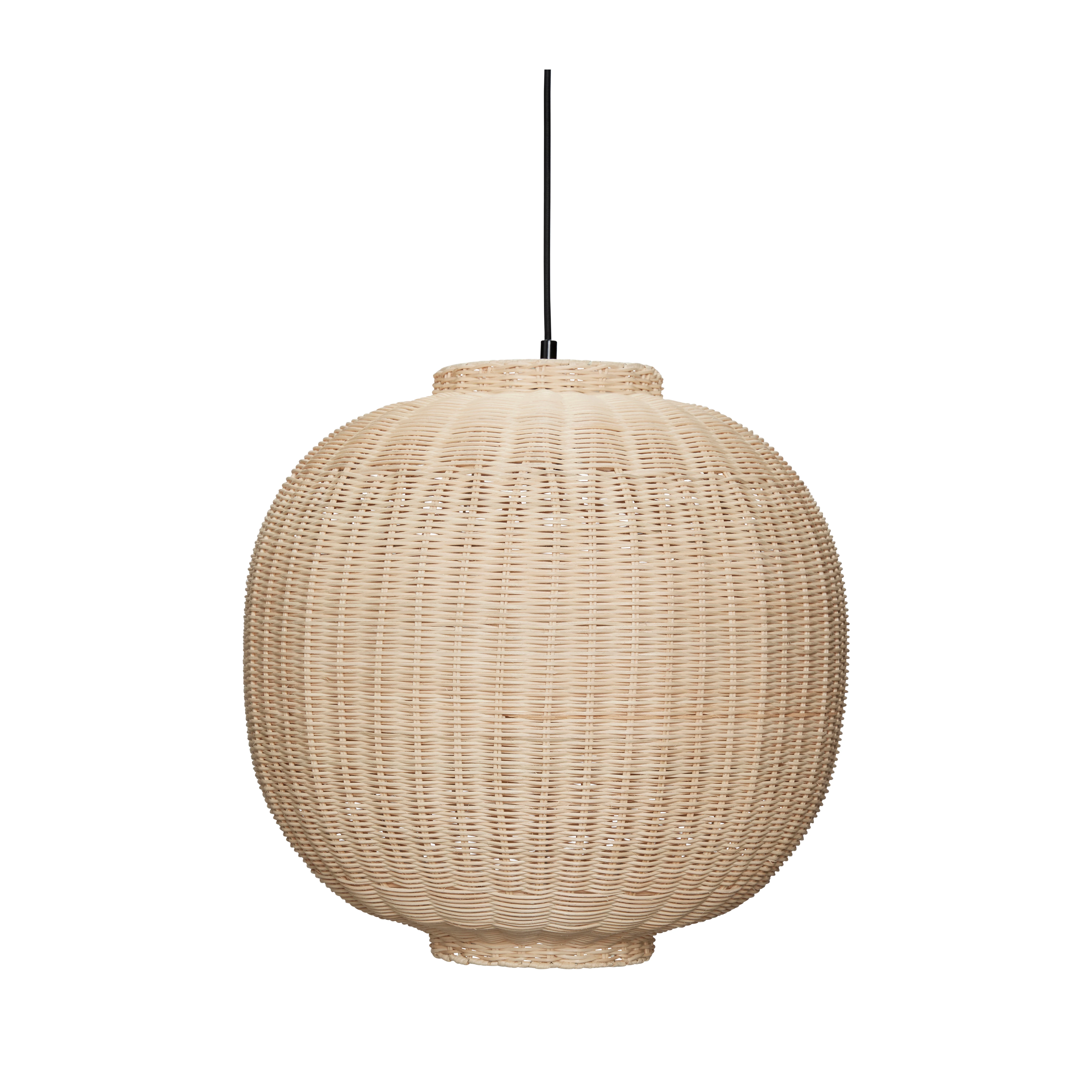 Hübsch – Chand Rattan Pendellampe Rund – Ø45 cm – Natur - Gratis frakt v:2318952