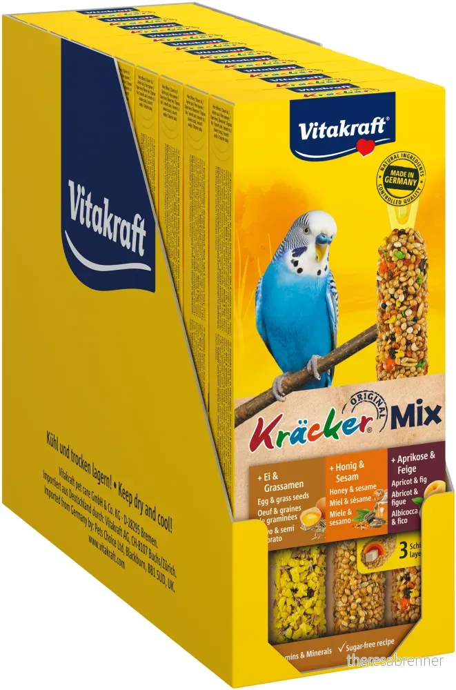 Vitakraft - Bird treats - 10 x Kräcker Mix Honey/fruit/egg for budgies (bundle) v:5362940