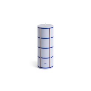HAY – Column Lys Medium – H20 cm – Lyseblå & Blå & Bordeaux & Sølv – Light Blue & Blue & Bordeaux & Silver v:5161004