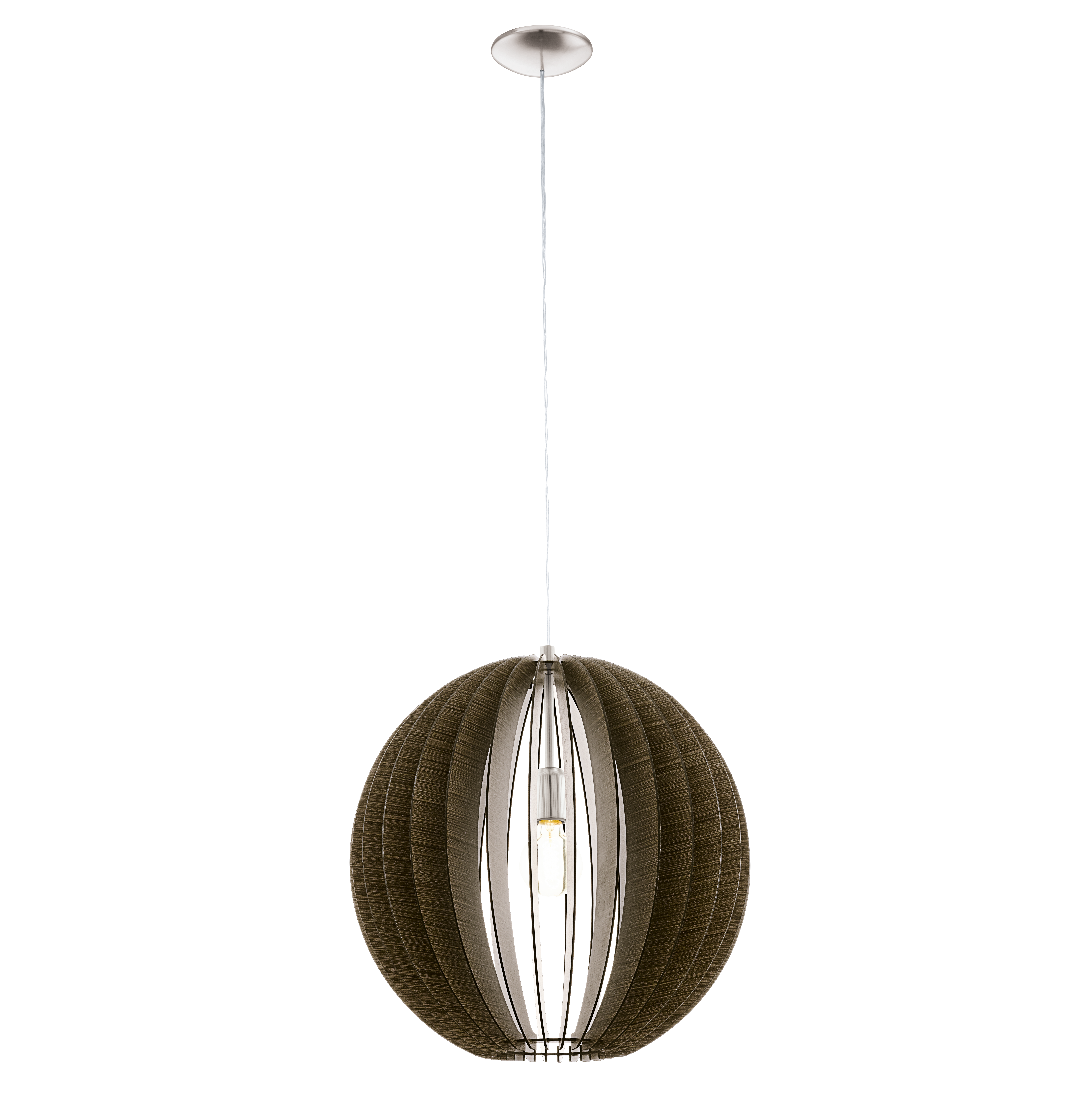 EGLO COSSANO pendellampe – Eik og satinert nikkel – 50 cm - Gratis frakt v:9256123