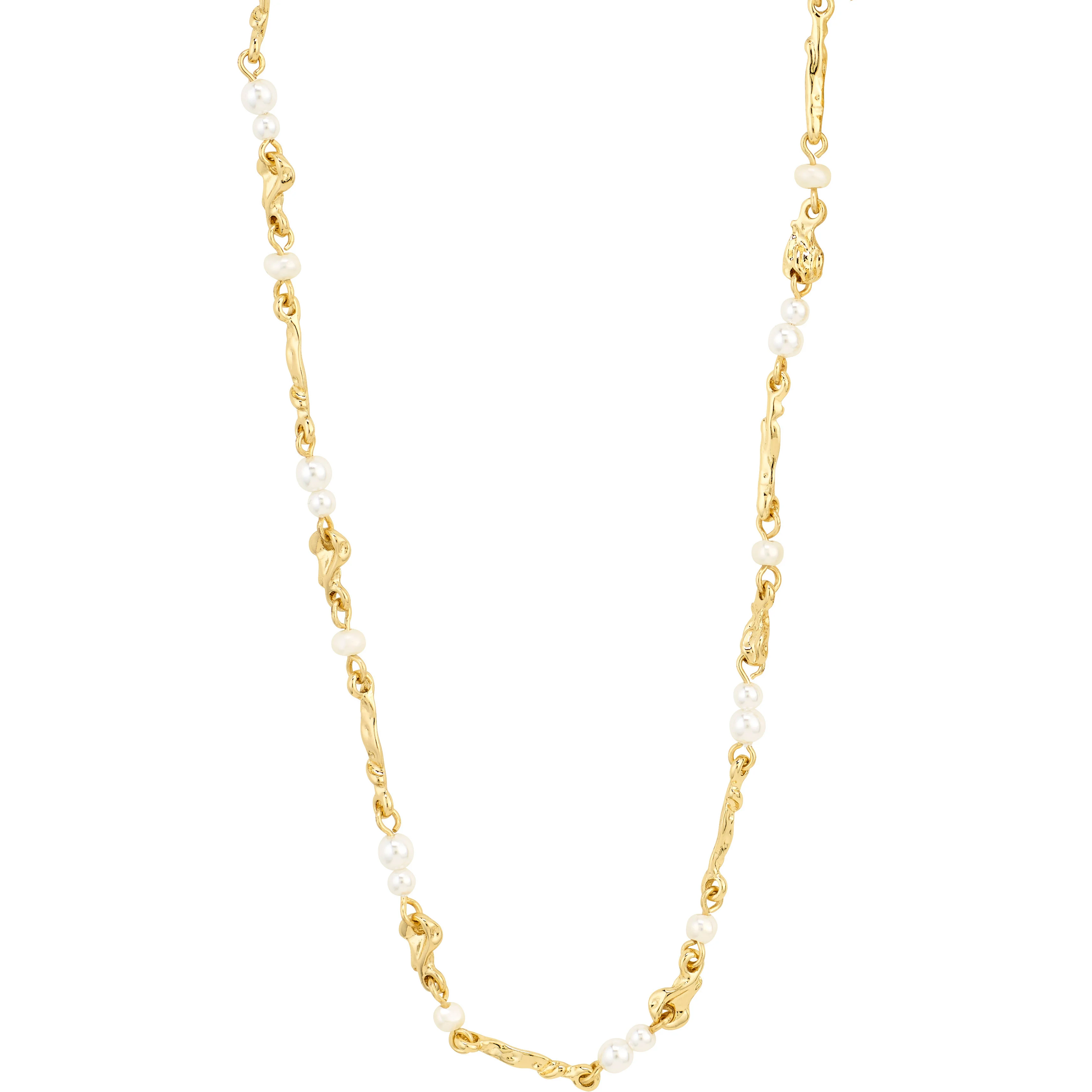 PILGRIM - SLOAN Pearl Necklace - Gold-Plated - 38 cm + 12 cm Extension - Gratis frakt v:6637109