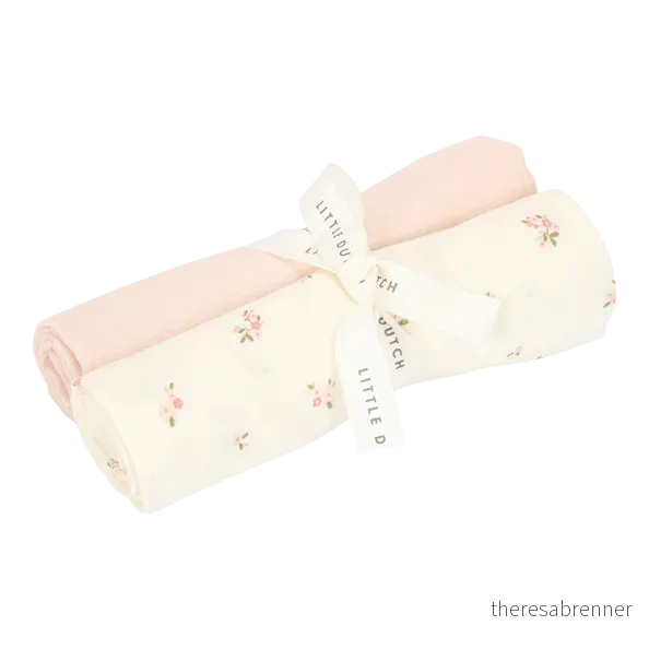 Little Dutch – Swaddles muslin – Fairy Blossom & Blossom – 70 x 70 cm – White v:1530468 Little Dutch – Swaddles muslin – Fairy Blossom & Blossom – 70 x 70 cm – White v:1530468