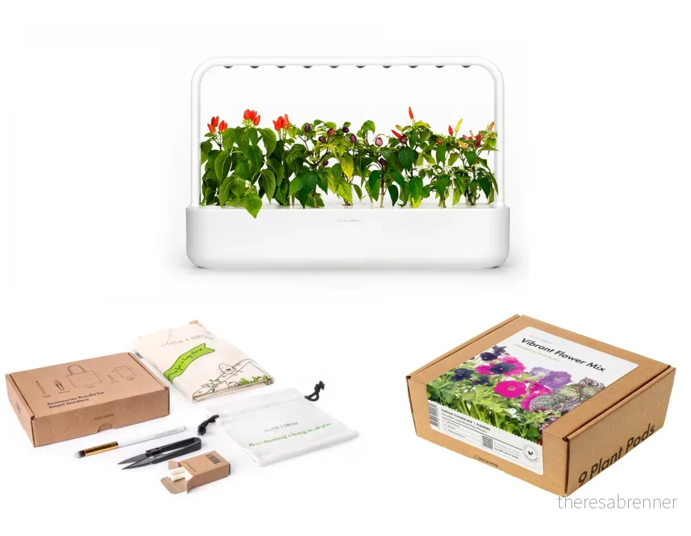 Click And Grow Smart Garden 9 + Vibrant Flower Mix + Accessories Kit (White) – Bundle - Gratis frakt v:9490062