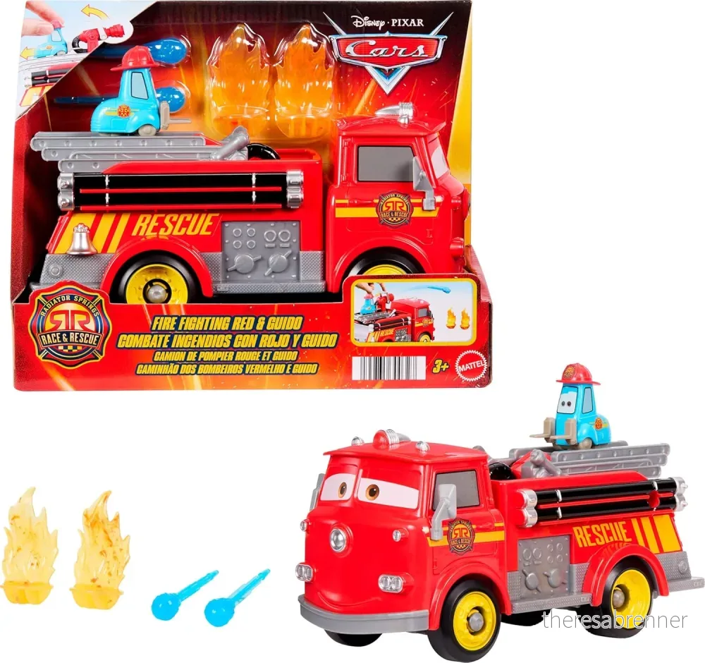 Disney Cars - Radiator Springs Race & Rescue Fire Fighting Red & Guido Playset (JFL54) v:7621943