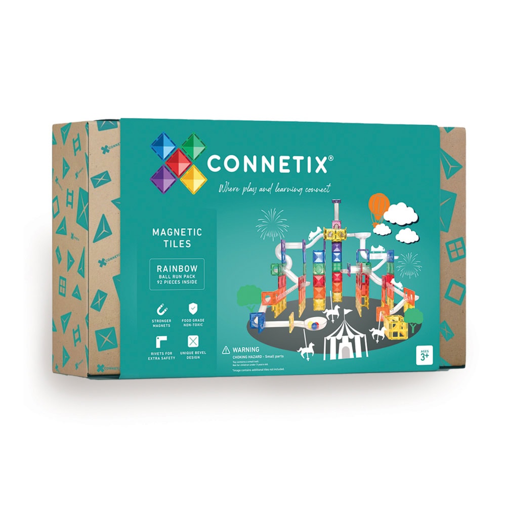 Connetix – Rainbow Ball Run Pack 92 Pieces – (CT-R-00092-BR) – Gratis frakt v:7972877