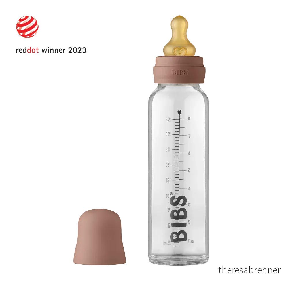 BIBS - Baby Glass Bottle Complete Set Latex - Woodchuck - 225 ml v:5006135
