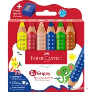 Faber-Castell – Colour Pencil Grippy 6 pcs with Sharpener (110635) v:8020838 Faber-Castell – Colour Pencil Grippy 6 pcs with Sharpener (110635) v:8020838