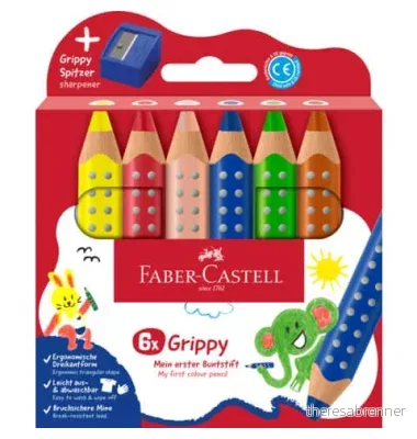 Faber-Castell - Colour Pencil Grippy 6 pcs with Sharpener (110635) v:8020838