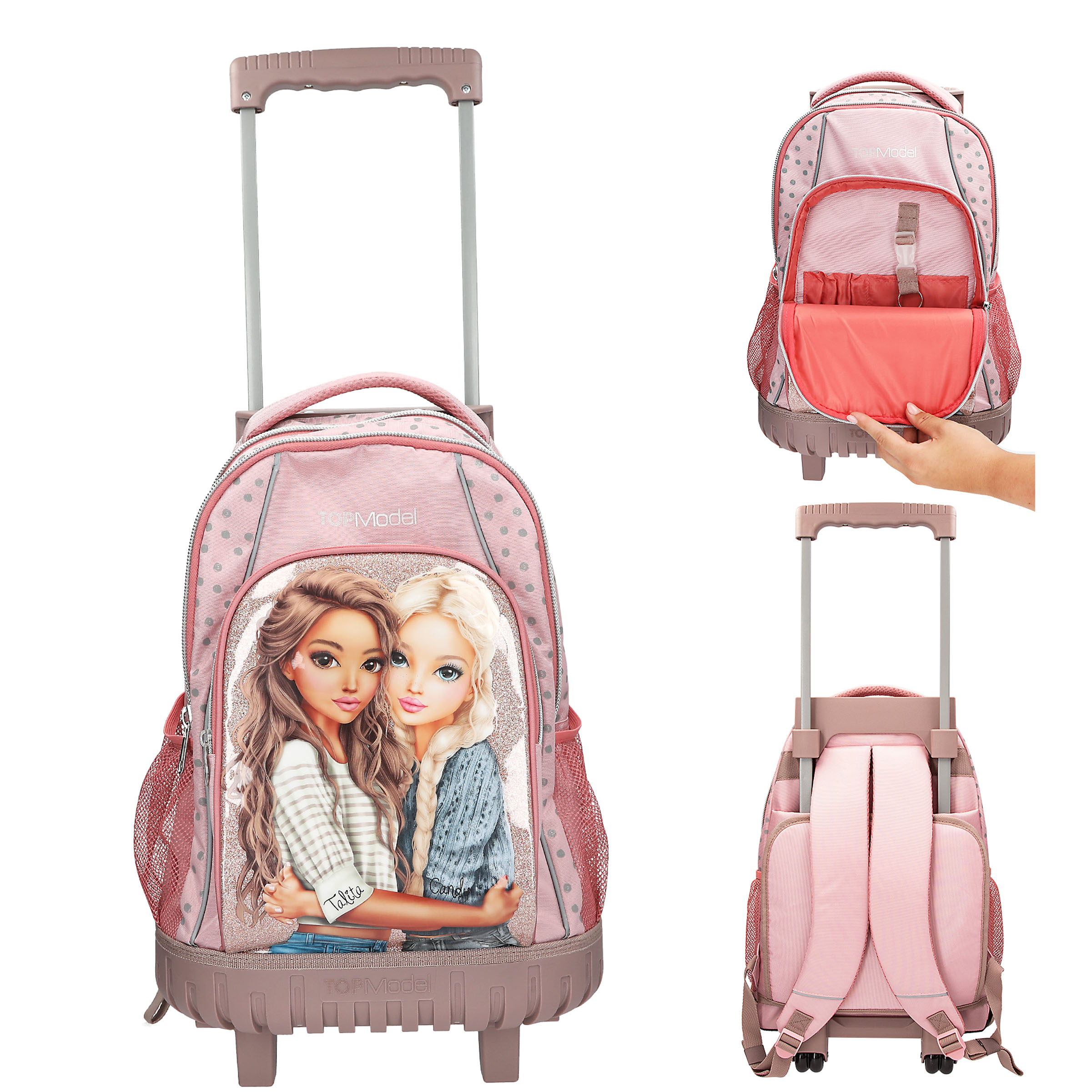 Topmodel – Skolesekk med Trolley – Rosé with Grey Polka Dots – Gratis frakt v:5202041 Topmodel – Skolesekk med Trolley – Rosé with Grey Polka Dots – Gratis frakt v:5202041