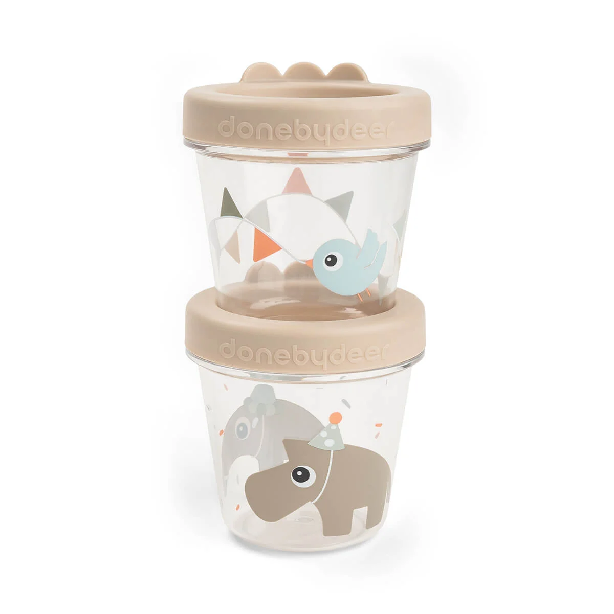 Done by Deer – Baby food container 2-pack – Celebration Sand – Ø8 x H 8 cm v:6977823