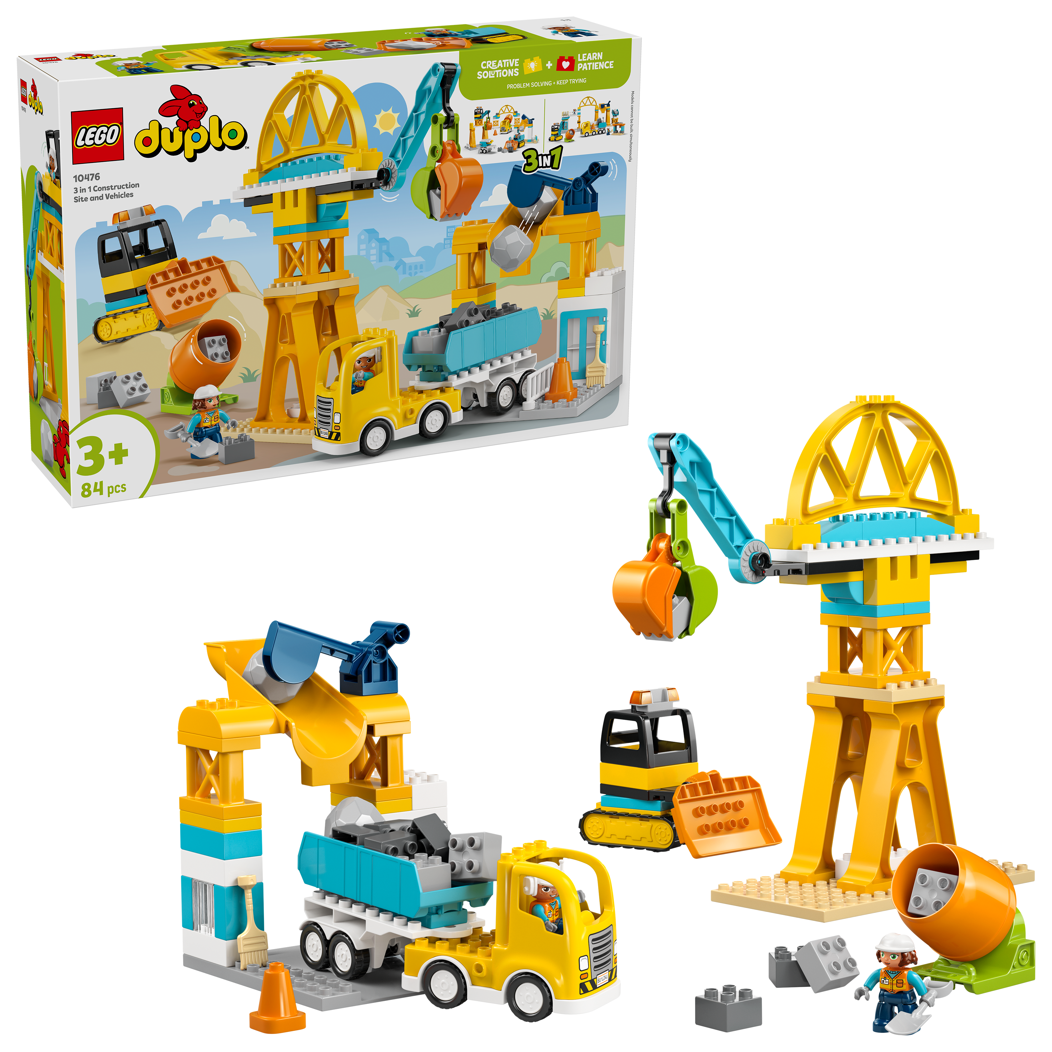 LEGO - DUPLO Town - 3-i-1 Byggeplass med anleggsmaskiner (10476) - Gratis frakt v:2015988