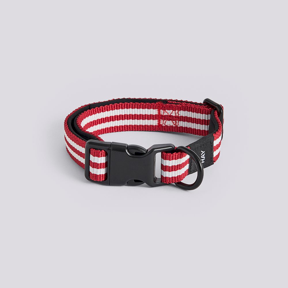 HAY – Flat Dog Collar – S/M – Red/White – Rød/Hvit – Red and white stripe v:8908437 HAY – Flat Dog Collar – S/M – Red/White – Rød/Hvit – Red and white stripe v:8908437